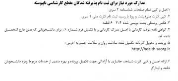 مدارک مورد نیاز برای ثبت نام پذیرفته شدگان مقطع کارشناسی ناپیوسته 1404